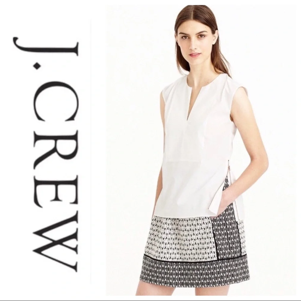 J. Crew Sleeveless Rose Gold Side-Zips Tunic 14 Tall
